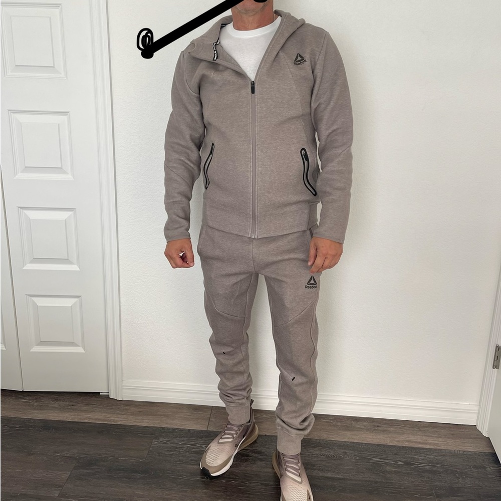 Reebok Gray Set of Athletic Hoodie and Joggers Pants